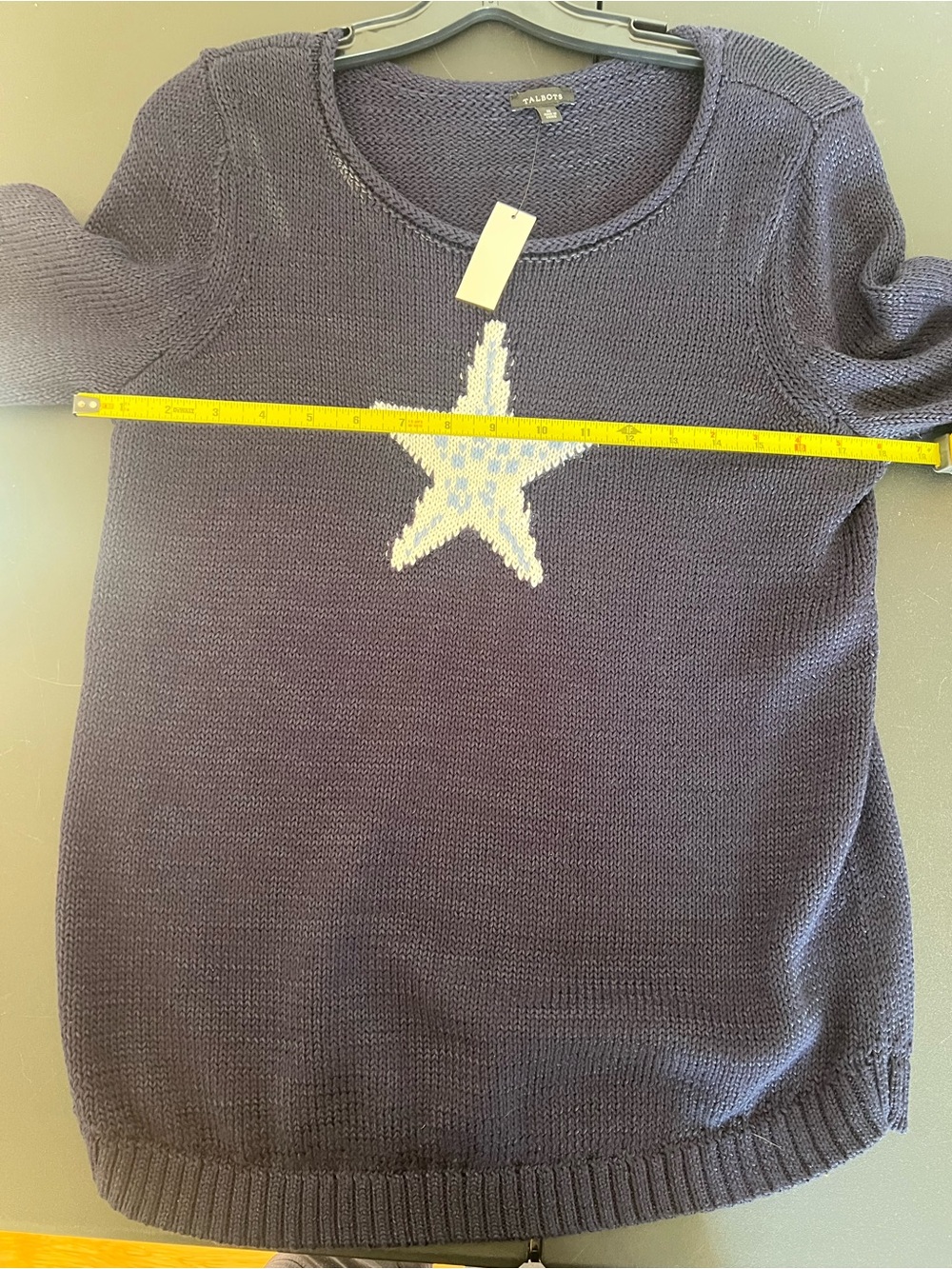 Navy Star Knit Sweater Talbots M - Picture 4 of 5